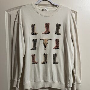 Women’s Crewneck with Western Print